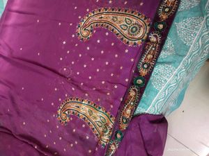 Purple 💜 Half Net Saree