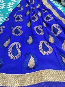 An Elegant Royal Blue Saree Diwali Special!💙