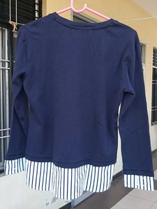 Navy Graphic Print Top