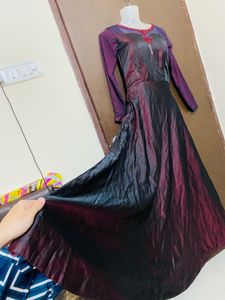 Unique Burgundy Evening Gown