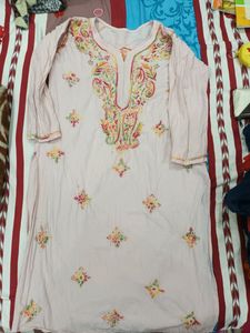 Light Pink Chickeankari Kurti