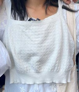 Korean White Crop Top