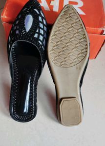 Embellished Black Flats
