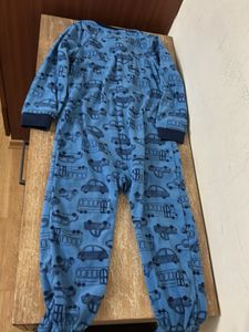 Cute Car Print fleece Onesie