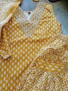 Mustard Colour Kurta Set