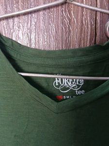 Olive Green V-Neck Tee