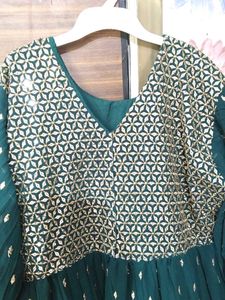 Teal Embellished Maxi Dress