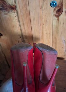 Red Heels with Buckle Detail