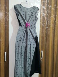 Stylish Grey Printed Dress