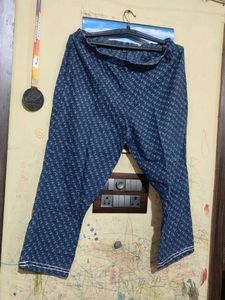 Blue Floral Print Kurti With Pant Combo
