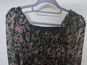 Floral Print Polyster Dress