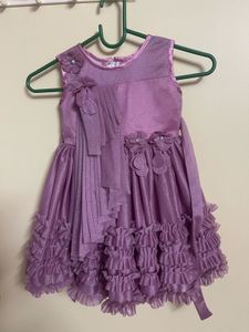 Girls Purple  Fancy Frock Dress For 1-3 Yrs