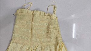 strappy smocked yellow h&amp;m preloved dress