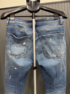 Zara Blue Distressed Painted Jeans