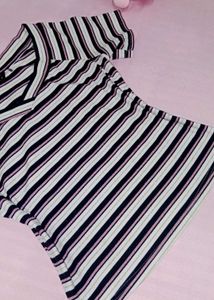 Multicolour Stripped V Neck Top