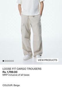 Beige Cargo Trousers