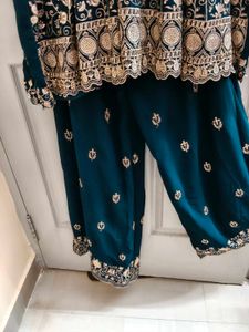 Elegant Teal stone work Salwar Kame