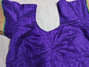 Purple Stitched Saree Blouse