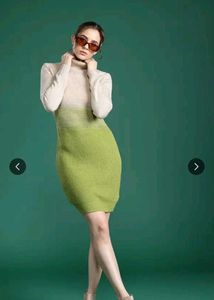 Stylish Two-Tone Knit Dress
