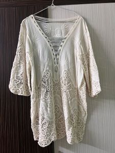 White Crochet Top
