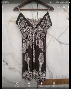 Brown Paisley Short Nighty