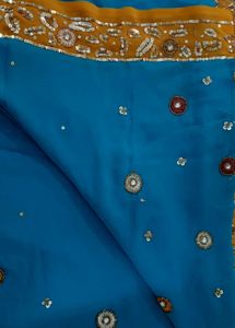 Blue Yellow Saree