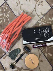 Combo of Hair Curlers, Eye Shadow pallet, Liquid L