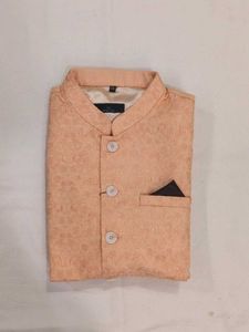 XXL - Orange Embroidered Nehru Jacket