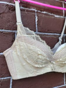 Cream lace bra.