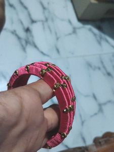Pink Silk Thread Bangles
