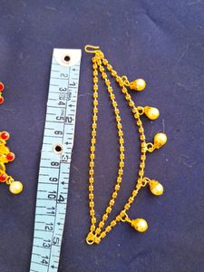 🔴Price Drop Long Round Earrings Jhumka Red/Gold