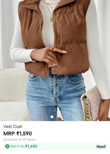 Brown Quilted Vest Coat