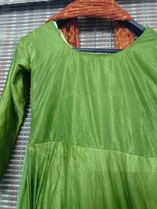 Personalized Heavy Flared Olive Green Anarkali