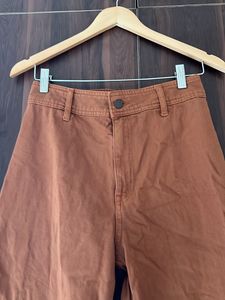 H&amp;M Flared Brown Wide Leg Jeans