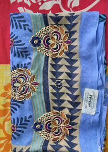 Elegant Blue Printed Saree💙🩵