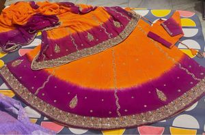 Royal Purple &amp; Orange Designer Lehenga Choli