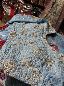 Powder Blue Embellished Lehenga Choli
