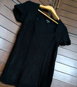 Women Black Off Shoulder Cotton Mix Top