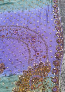 Elegant Purple hend work Saree