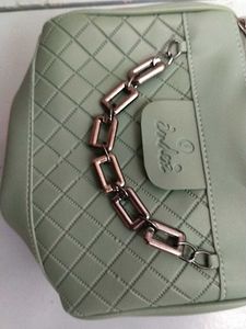 Light Green Quilted Chain Bag