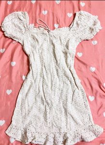 White Eyelet Mini Dress