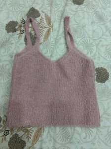 Pink Fuzzy Crop Top