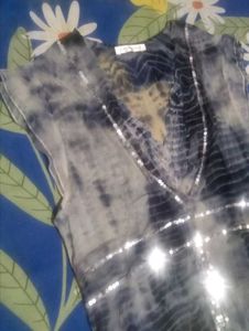 Stylish Tie-Dye Sequin Top