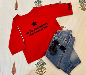 Red Graphic Tee & Denim Bundle