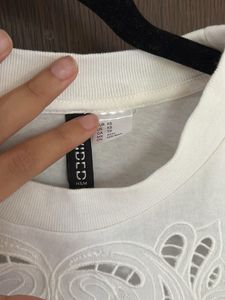 White Oversized Motif T-Shirt