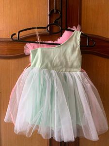 Pastel Pink &amp; Green Tulle Dress