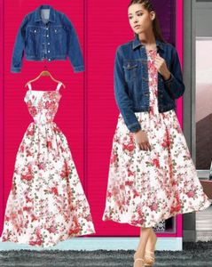 Sleeveless Dress With Denim Jkt