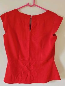 Chic Red Peplum Top