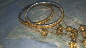 fallen golden latkan bangles (set of 2)