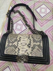 First Copy Chanel Snake Print Sling Bag
